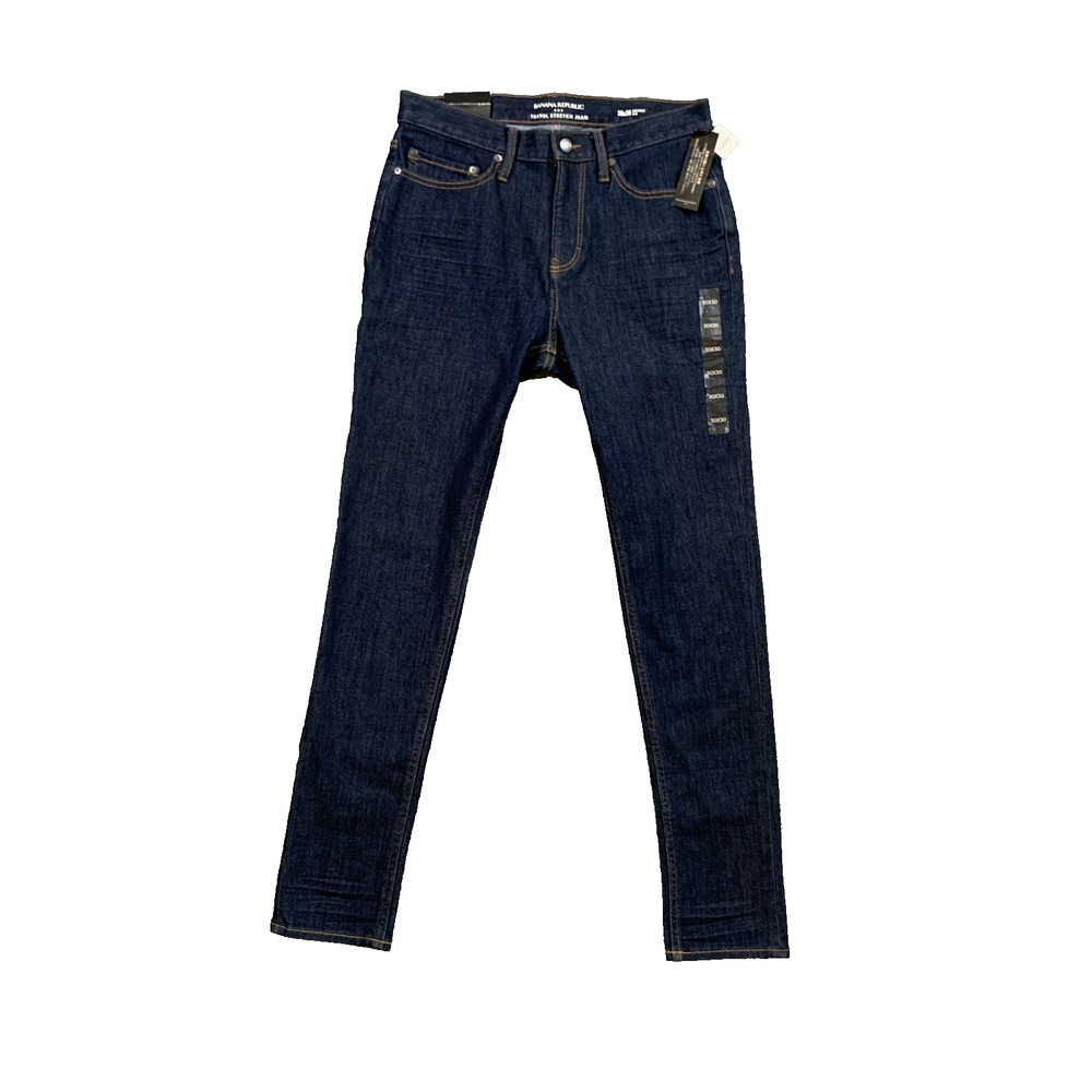 Banana Republic Jeans Mens 30 Blue Skinny Washwell Travel Stretch Dark Wash